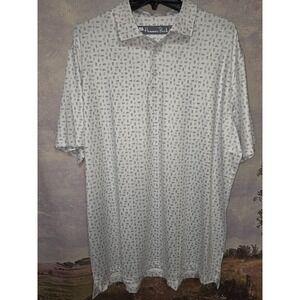 Hammer Back Men's Golf Polo Shirt XXL The Ranch Water White Graphic Short Sleeve